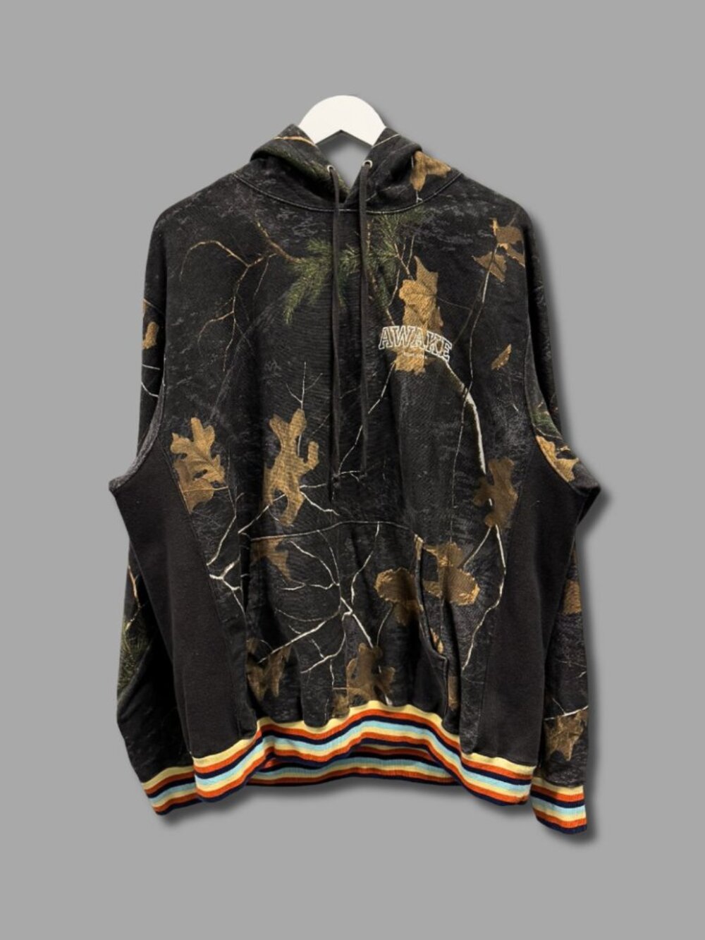 Awake NY Real Tree Camo Blocked Logo Hoodie